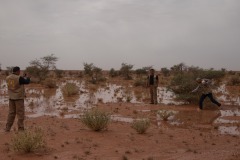 Des membres du protocole du Polisario se prennent en photo dans les territoires libérés. Comme la majorité des Sahraouis, ils vivent dans les camps de réfugiés, sur le territoire algérien et ne viennent ici que rarement.